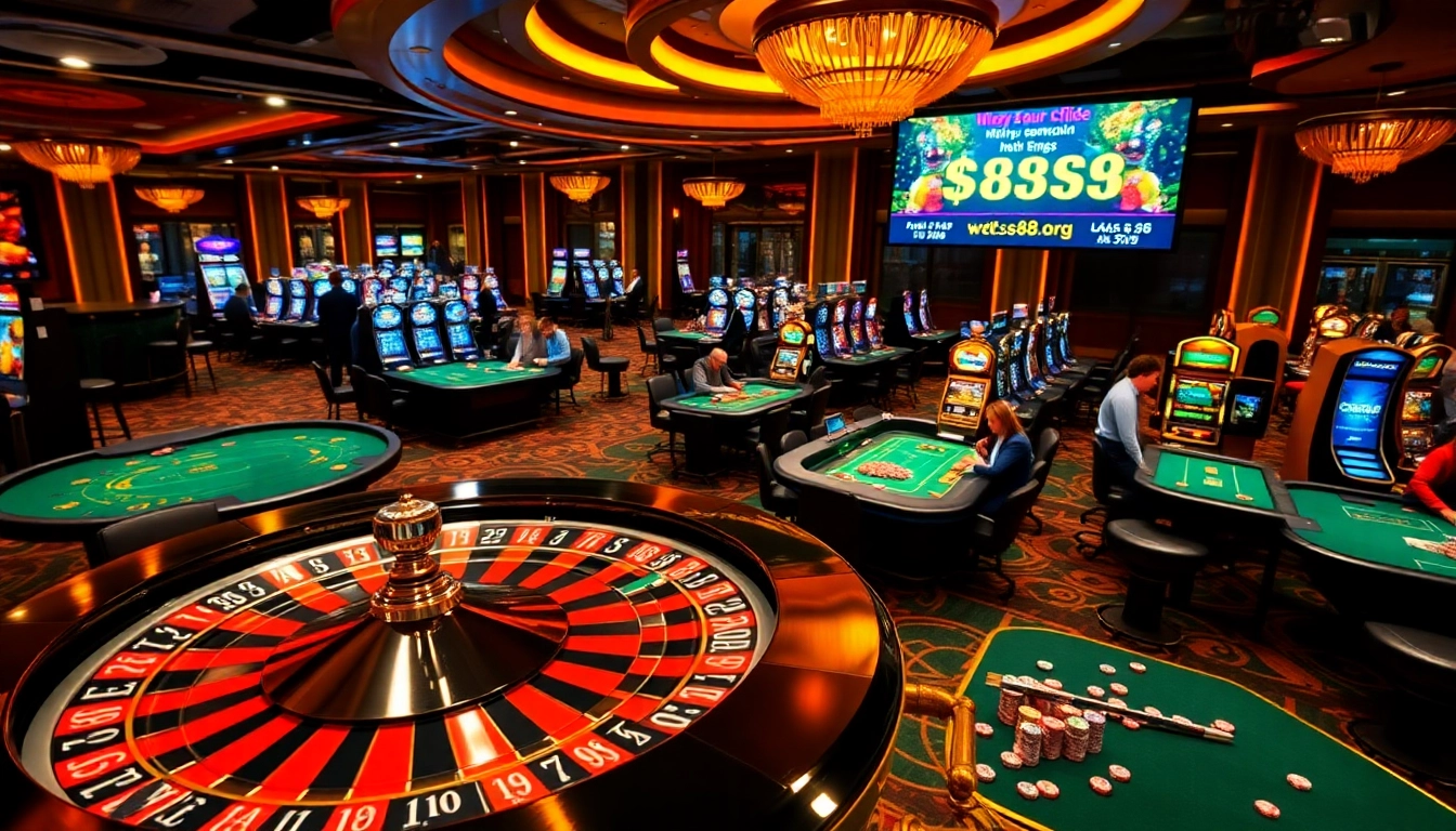 Experience thrilling moments at https://s8s8.org/ with a luxurious casino scene filled with roulette, poker, and excitement.