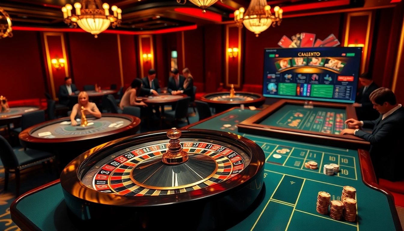 Experience the thrill of the meilleur casino en ligne with elegant gaming tables and vibrant roulette wheels.