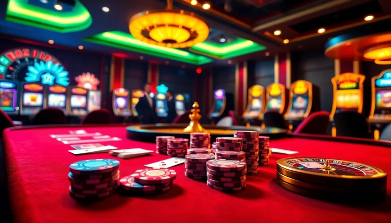 Exciting gaming experience at Nhà cái X88 with rich casino visuals and vibrant atmosphere.