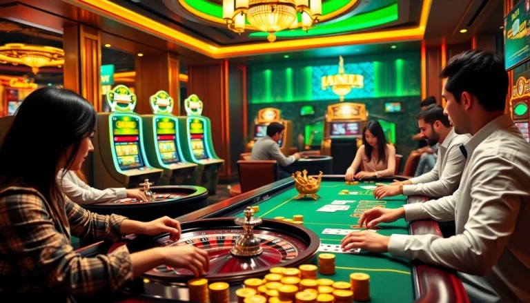 Players enjoying the thrill of online gambling at rik vip casino with chips and cards.