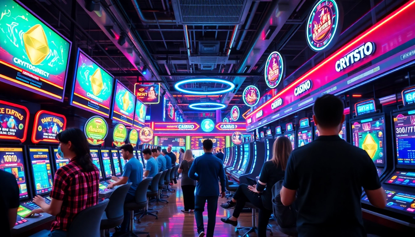 Meilleurs casino crypto avec une ambiance animée, mettant en avant des joueurs engagés et des jeux vibrants.